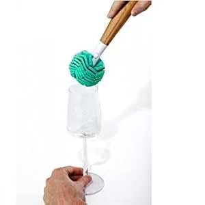 Full Circle Crystal Clear 2.0 Replaceable Bamboo Handle Glassware & Dish Cleaning Sponge, One Size, White Crystal Clear (White) - Full Circle, Cleaning Products, Cleaning Tools, Cleaning Supplies, Sponge, Dish Brush, Recycle