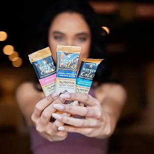 Raw Rev Glo Vegan Protein Bars, Chocolate Chip Cookie Dough, 1.6 Ounce (Pack of 12) Chocolate Chip Cookie Dough 12 Count (Pack of 1) - vegan protein bars