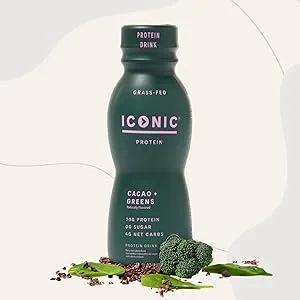 ICONIC Low Carb High Protein Drinks, Bean, Vanilla, 11.5 Fl Oz (Pack of 12) - great best tasting taste protein shakes protein drinks low carb keto ketosis keto friendly iconic