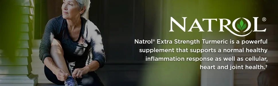 Natrol Extra Strength Turmeric Capsules, Supports Cellular, Inflammatory, Heart, Joint and Brain Health, Clinically Proven CurcuWIN, 46x Better Absorption, 60 Count - product information 1
