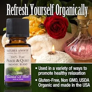 Nature's Answer 100% Pure Organic Essential Oil Blend, 0.5-Ounce, Peace/Calming Relax - Essential Oil, All Natural Essential Oil, NON GMO Essential Oil, Organic Essential Oil,
