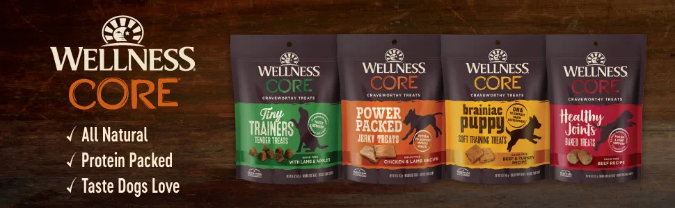 Wellness CORE Pure Rewards Natural Grain Free Jerky Bites Dog Treats, Beef Recipe, 4-Ounce Bag Beef 4 oz - Wellness CORE Treats Benefits