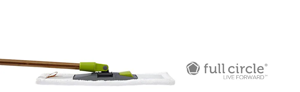 Full Circle Mighty Mop 2-in-1 Wet/Dry Microfiber Head, Green - Mop, Cleaning, Duster, Broom, Kitchen, Home, Floor, Bamboo, Microfiber, Swivel, Sweep, Wet, Dry