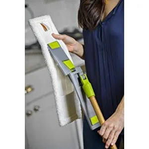 Full Circle Mighty Mop 2-in-1 Wet/Dry Microfiber Head, Green - Mop, Cleaning, Duster, Broom, Kitchen, Home, Floor, Bamboo, Microfiber, Swivel, Sweep, Wet, Dry
