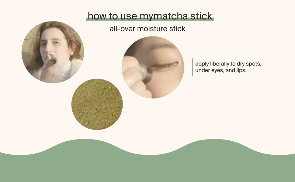Cocokind Mymatcha All-Over Moisture Stick | Hydrates Dry Lips | Reduce Appearance of Dark Circles | 0.5 oz - how to use