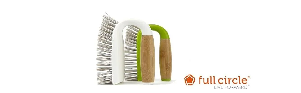 Full Circle Tough Stuff All-Purpose Scrub Brush, White 4.45" x 5.12" x 3.82" - Full Circle, Tough Stuff, Scrub Brush, Brush, Cleaning Brush, Scrub