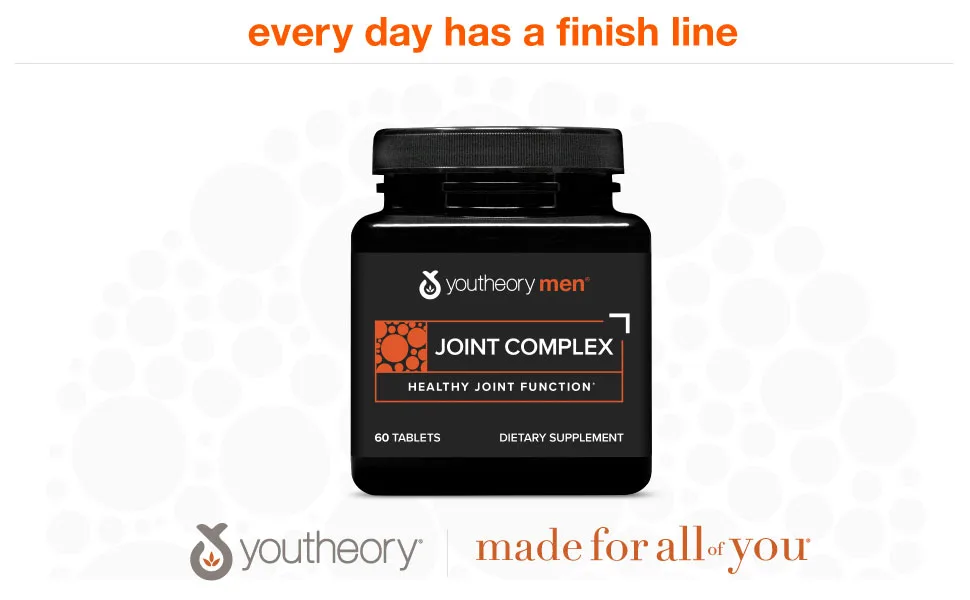 Youtheory Joint Complex for Men – with Boswellia, Ginger, Turmeric, & UC-II Collagen, 60 Tablets Joint Complex 60 Count (Pack of 1) - every day has a finish line