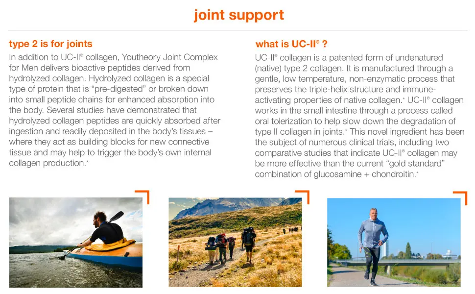 Youtheory Joint Complex for Men – with Boswellia, Ginger, Turmeric, & UC-II Collagen, 60 Tablets Joint Complex 60 Count (Pack of 1) - Joint Support