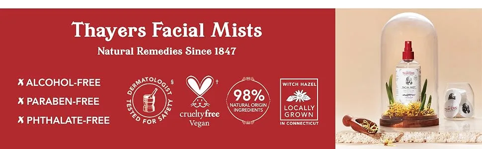 THAYERS Alcohol-Free Witch Hazel Facial Mist Toner with Aloe Vera, Lavender, 8 Ounce Lavender 8 Fl Oz (Pack of 1) - LM sect 1