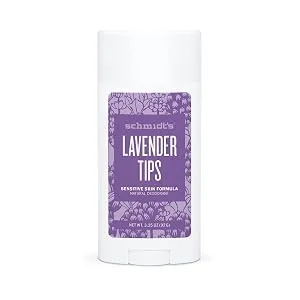 Schmidt's Natural Deodorant for Sensitive Skin - Lavender Tips, 3.25 ounces. Stick for Women and Men - Schmidt