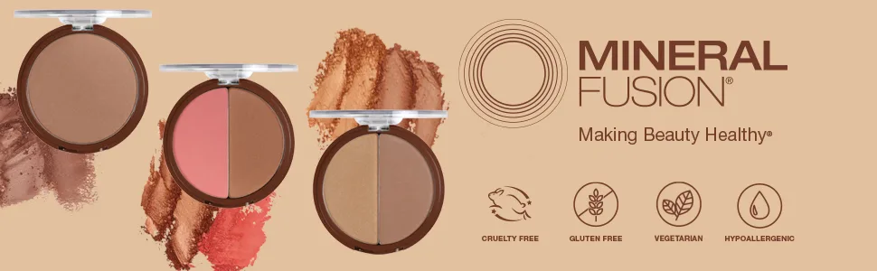 Mineral Fusion Bronzer Duo Luster, 0.29 Oz Luster Bronzer duo - blonzer and bronzer