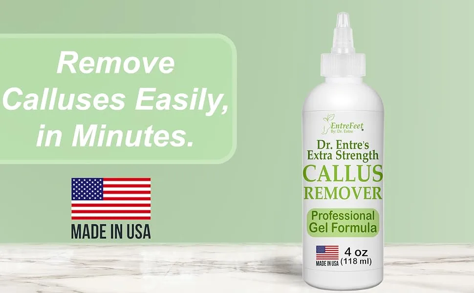 Dr. Entre's Callus Remover Gel: Extra Strength Callus Remover for Feet, Foot Callus Remover, Foot Care, Pedicure Tools Supplies, Dead Skin Remover, 4 oz - callus remover