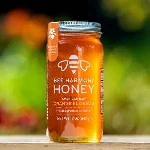 BEE HARMONY American Berry Honey, 12 OZ - Orange Blossom honey jar