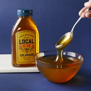 Local Hive Authentic Clover Raw & Unfiltered Honey, 16oz - honey bee
