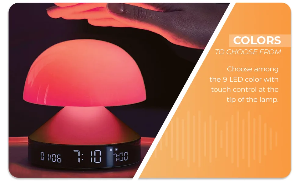 Lexon Mina sunrise alarm clock - including alarm light and sunset simulation - wireless and rechargeable - Bronze - banner 4