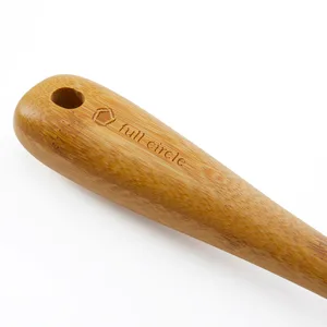 Full Circle Tenacious C Cast Iron Brush and Scraper with Bamboo Handle – Skillet Scrubber with Tough Nylon Bristles, Grey, One Size, Gray - tenacious c bamboo handle