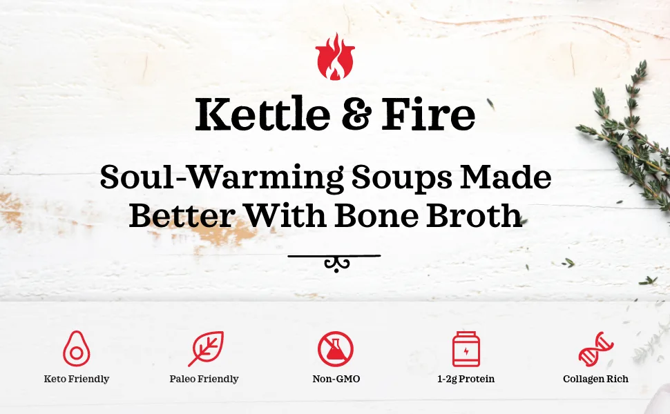 KETTLE & FIRE Thai Curry Soup With Bone Broth, 16.9 OZ 1.05 Pound (Pack of 1) - kettle and fire bone broth organic soup