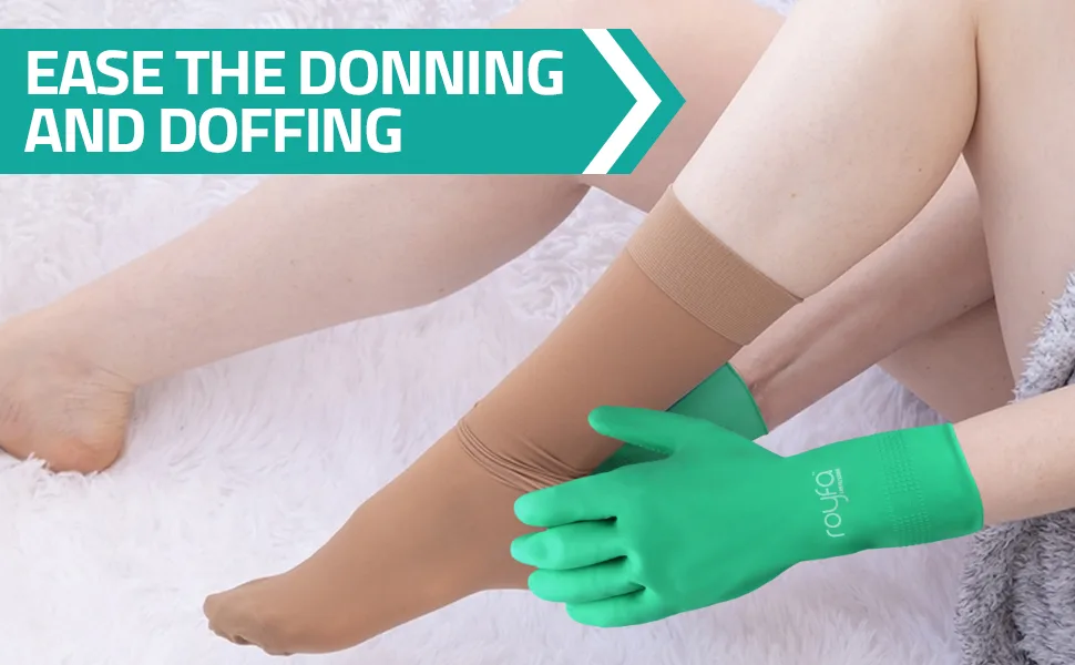 Donning Gloves for Compression Stockings - 1 Pack  Large. - Donning Gloves for Compression Stockings