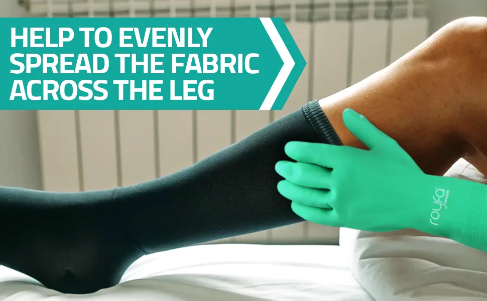 Donning Gloves for Compression Stockings - 1 Pack  Large. - Effortless Fabric Distribution