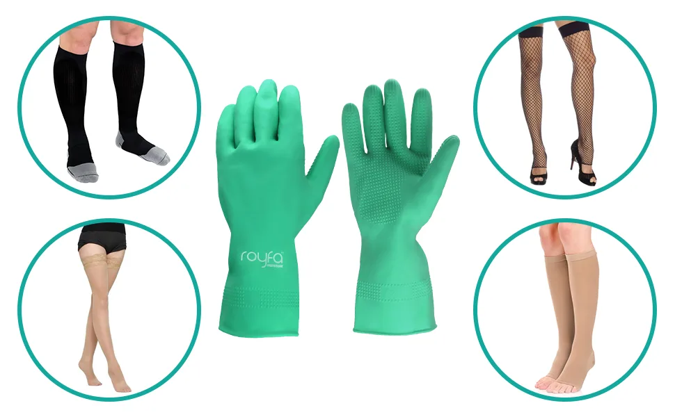 Donning Gloves for Compression Stockings - 1 Pack  Large. - stockings Gloves