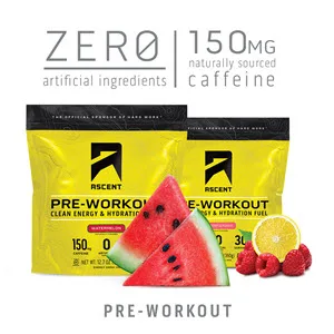 Ascent Pre Workout - Preworkout Powder, Zero Artificial Ingredients, Clean Energy for Men & Women, 150mg Caffeine - Raspberry Lemonade, 30 Servings - ascent pre workout