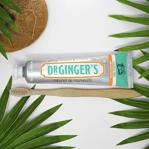 Dr. Ginger's Coconut Oil Toothpaste with White Activated Charcoal, 4 oz, 1 Count - Coconut Mint Flavor 4 Ounce, 1 Count - White Charcoal Toothpaste