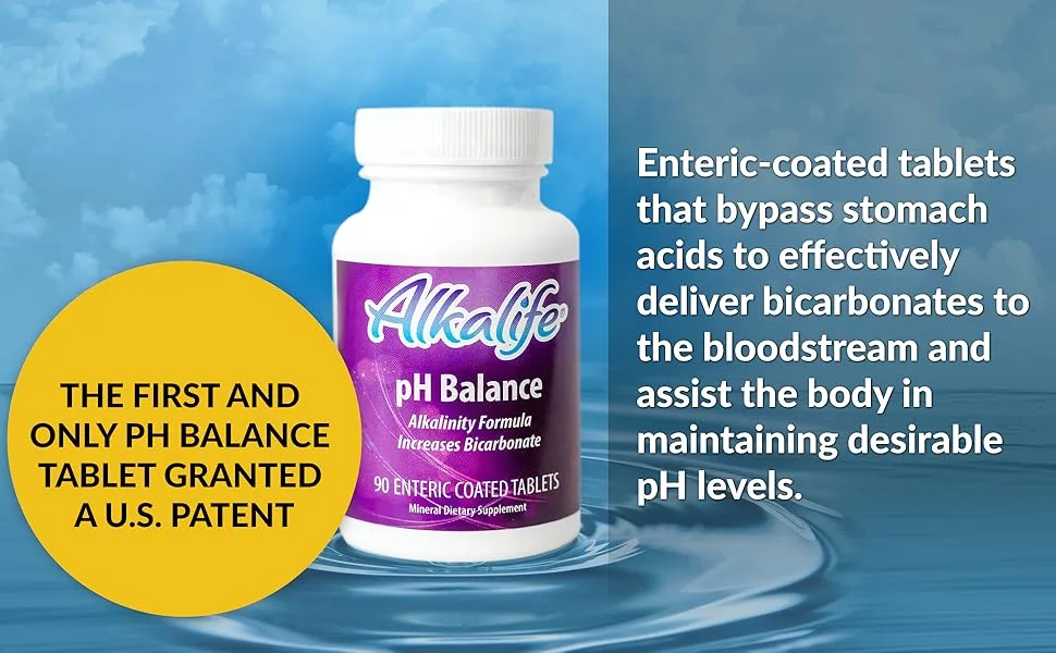 Alkalife pH Balance Tablets | The First Patented Tablets That Neutralize Acid & Balance pH for Immune Support, Peak Performance, Detox, Overall Wellness, and Reducing Inflammation – 90 Tablets - balanced body better you alkaline alkalife pH