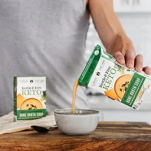 KETTLE & FIRE Broccoli Cheddar Soup with Bone Broth, 16.9 OZ 1.05 Pound (Pack of 1) - soup