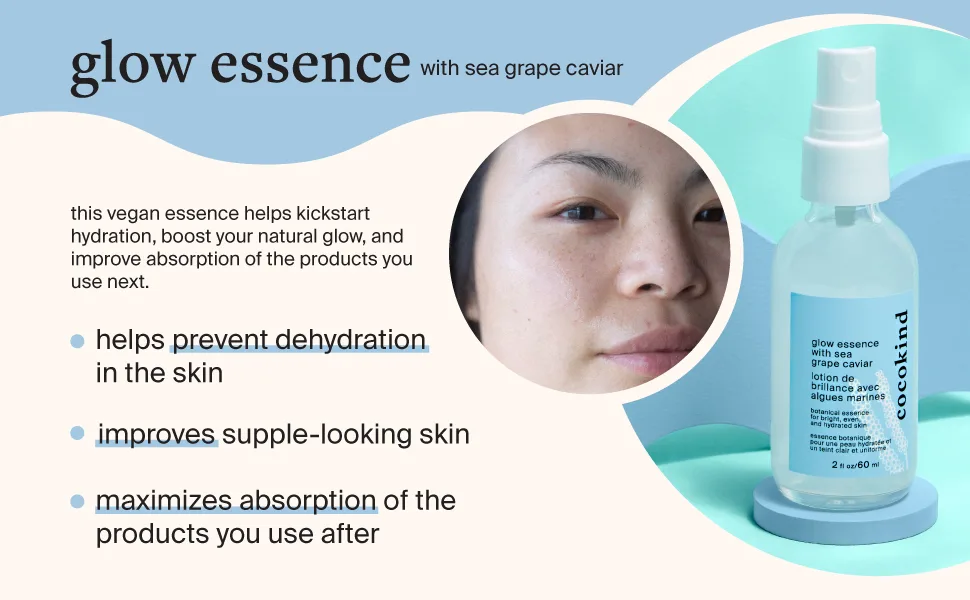 Cocokind Glow Essence with Sea Grape Caviar | Face Mist for Hydration | Improves Water Retention | 2 oz - glow essence