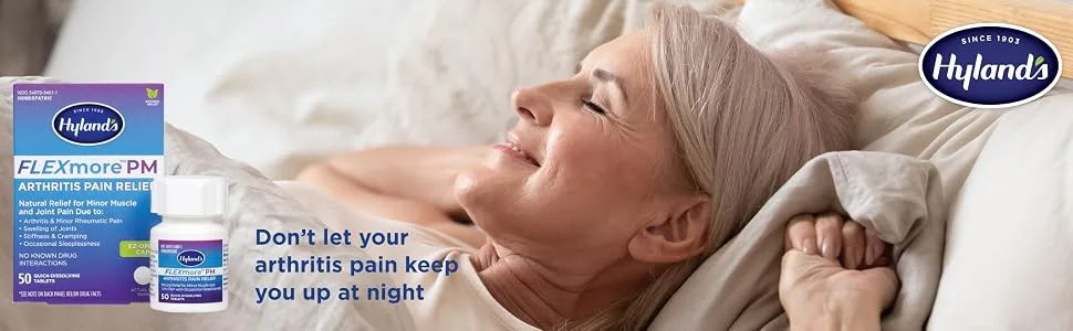 Hyland's Arthritis Pain Relief, Hyland's FLEXmore PM for Back, Neck, Joint, and Muscle Pain Relief, 50 Quick-Dissolving Tablets - Flexmore PM: Don