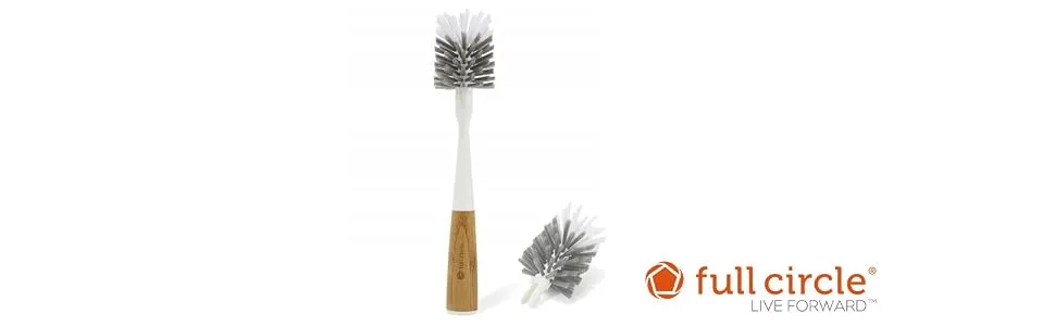 Full Circle Clean Reach Brush, Replacement Head, Grey Gray - Full Circle, Clean Reach, Bottle Brush, Cleaning Brush, Glass Brush, Brush