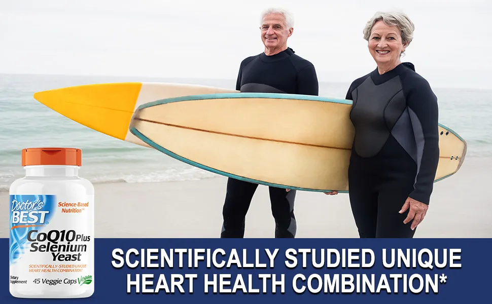 Doctor's Best Coq10 Plus Selenium Yeast, Unique Heart Health Combination 45 Count - CoQ10 plus Selenium Yeast Scientifically - studied unique heart health combination