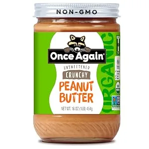 Once Again Organic Crunchy Peanut Butter Lightly Salted Unsweetened oz Jar, 16 Ounce - ONCE AGAIN PEANUT BUTTER