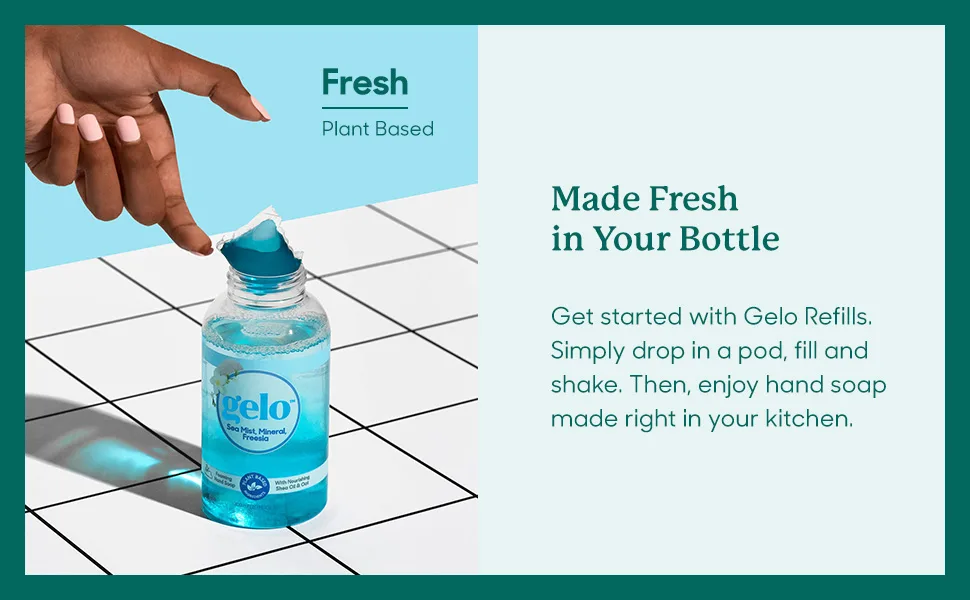 Gelo - Foaming Hand Soap Refill Pods | Eco-Friendly | 40oz Refill (Sea Mist, Mineral & Freesia) - Made fresh in your bottle