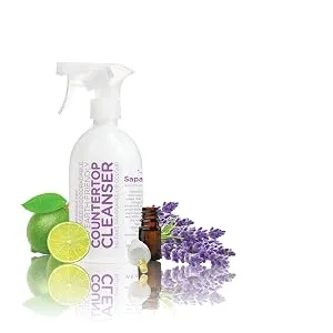 Sapadilla Sweet Lavender + Lime Biodegradable Countertop Cleanser Spray, 16 Ounce, (Pack of 1) - Sapadilla granite Countertop cleaner quartz caldrea sci method wuartz granet giani marble zum