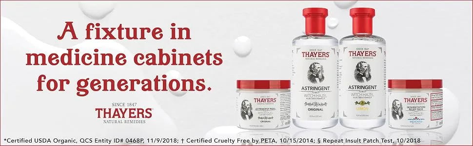 THAYERS Camphor Pain Relieving Pads, Clear/White, Witch Hazel, 60 Count (Pack of 1), Packaging May Vary Medicated 60 Count (Pack of 1) - pads section 4
