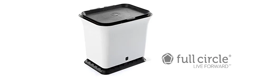 Full Circle Fresh Air Odor-Free Kitchen Compost Bin, Black and White Fresh Air Black & White - Full Circle, Cleaning Products, Cleaning Tools, Cleaning Supplies, Sponge, Dish Brush, Recycle