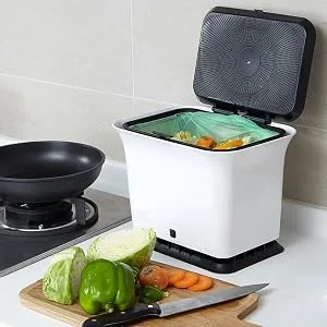 Full Circle Fresh Air Odor-Free Kitchen Compost Bin, Black and White Fresh Air Black & White - product information 2