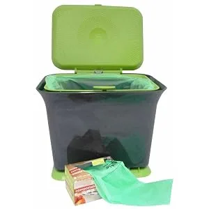 Full Circle Fresh Air Odor-Free Kitchen Compost Bin, Black and White Fresh Air Black & White - product information 3