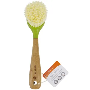 Full Circle Be Good Kitchen Dish Brush with Bamboo Handle, Single Brush, White - be good dish brush