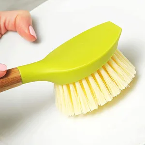 Full Circle Be Good Kitchen Dish Brush with Bamboo Handle, Single Brush, White - be good dish brush