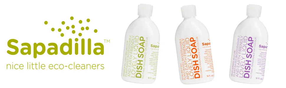 Sapadilla Grapefruit + Bergamot Biodegradable Liquid Dish Soap, 16 Ounce, (Pack of 1) Grapefruit + Bergamot 1 Pack - Sapadilla dish soap refil mrs meyers method natural eco seventh generation