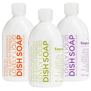 Sapadilla Grapefruit + Bergamot Biodegradable Liquid Dish Soap, 16 Ounce, (Pack of 1) Grapefruit + Bergamot 1 Pack - Sapadilla dish soap refil mrs meyers method natural eco seventh generation