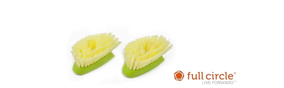 Full Circle Dish Brush Refill, Suds Up Soap Dispensing, 2-Pack, Green Dish Brush - Refill - Full Circle, Suds Up, Dish Brush, Dish Tool, Dish Soap