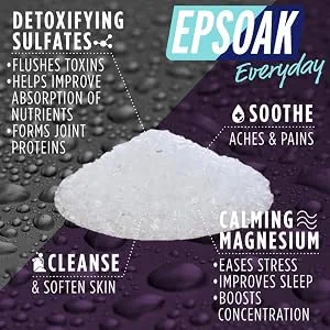 Epsoak Everyday Epsom Salt - 2 lbs. Lavender Sleep Formula 2 Pound (Pack of 1) - product information 4