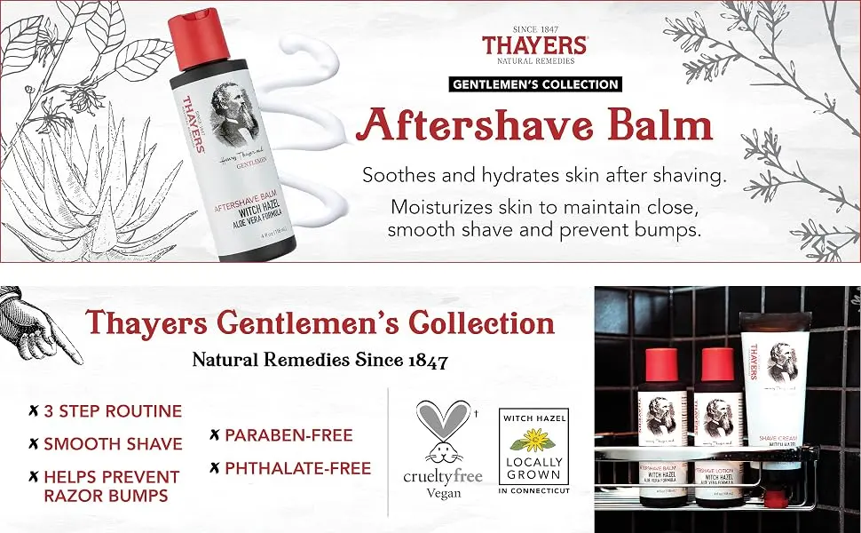 THAYERS Gentlemen's Collection Witch Hazel Aloe Vera Aftershave Balm, 4 oz - Thayers Gentlemen