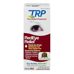 The Relief Products Red Eye Relief Sterile Eye Drops for Redness Irritation & Dryness, 33 Fl. Oz - Red eye