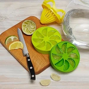 Full Circle Lemon Drops Citrus Ice Cube Infusion Set with Reamer and Silicone Trays, 3-piece Set 3-pack - silicone;sustainable;materials