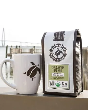 Charleston Coffee Roasters | Specialty Organic Ground Bag | Hand Picked, Premium Slow Roast (Breakfast Blend, Medium Roast) 12oz 12 Ounce (Pack of 1) Ground - egeg