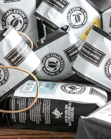 Charleston Coffee Roasters | Specialty Organic Ground Bag | Hand Picked, Premium Slow Roast (Breakfast Blend, Medium Roast) 12oz 12 Ounce (Pack of 1) Ground - gwerfe